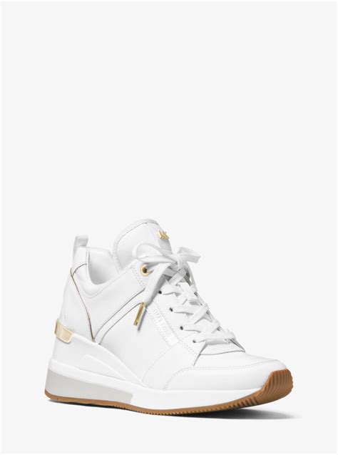 sneaker georgie michael kors|georgie leather and canvas trainer.